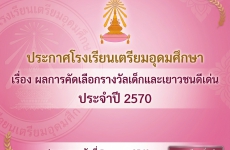 ผลการคัดเลือกรางวัลเด็กและเยาวชนดีเด่น ประจำปี 2570